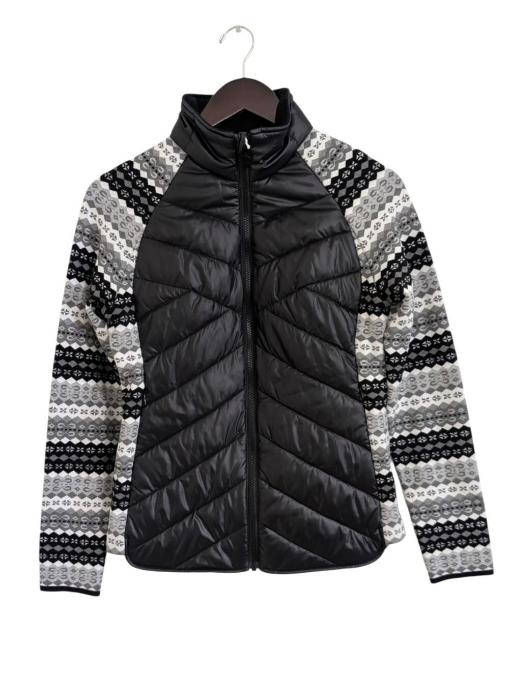 Krimson Klover Switchback Jacket Sz S NWT Black Montrose Fair Isle Hybrid Puffer